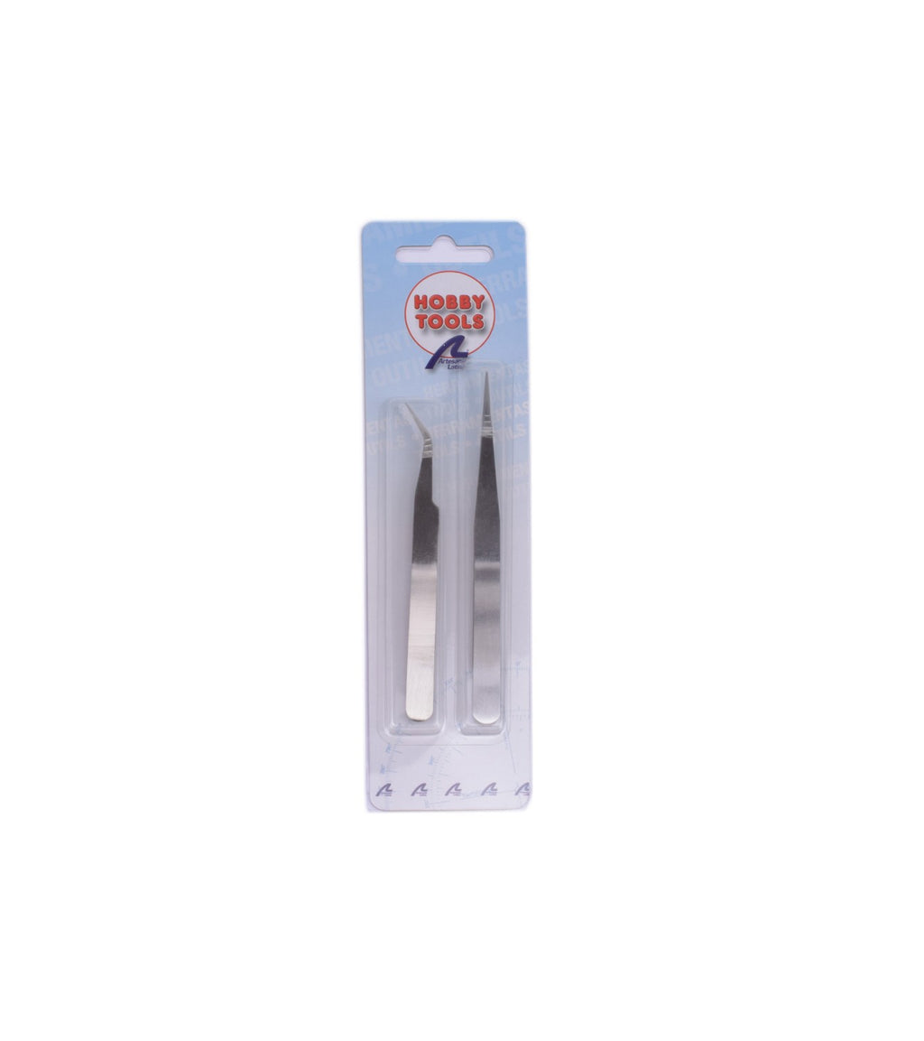 Set of 2 Straight &amp; Curved Fastening Tweezers