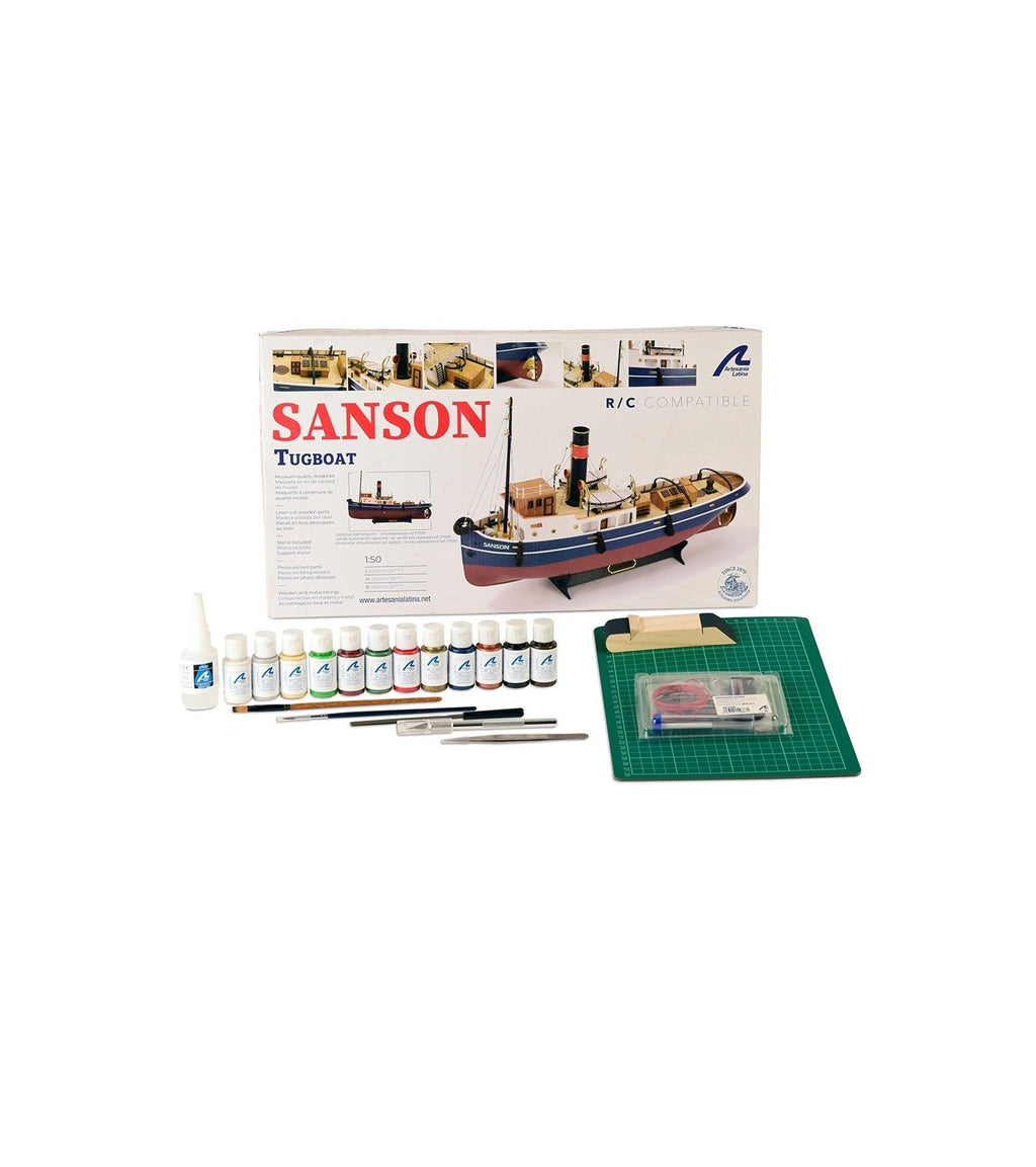 Gift Pack with Scale Model, Paints, LED's and Tools: Sanson Tugboat