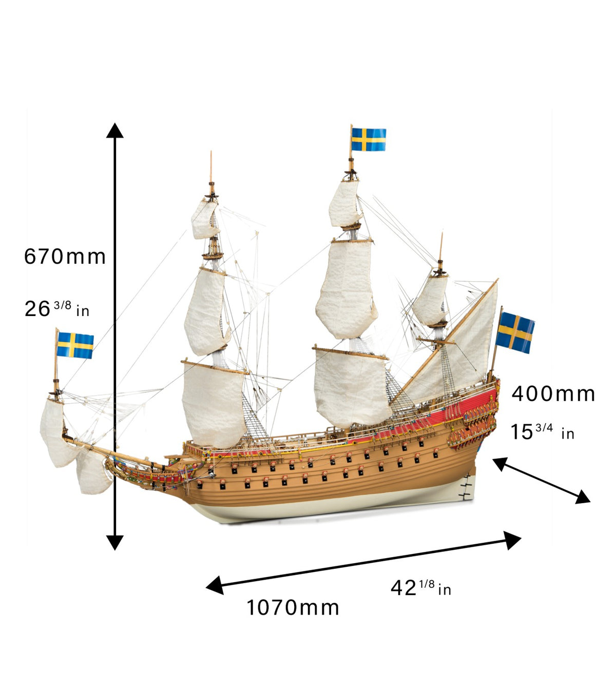 Warship Vasa. 1:65 Wooden Model Ship Kit