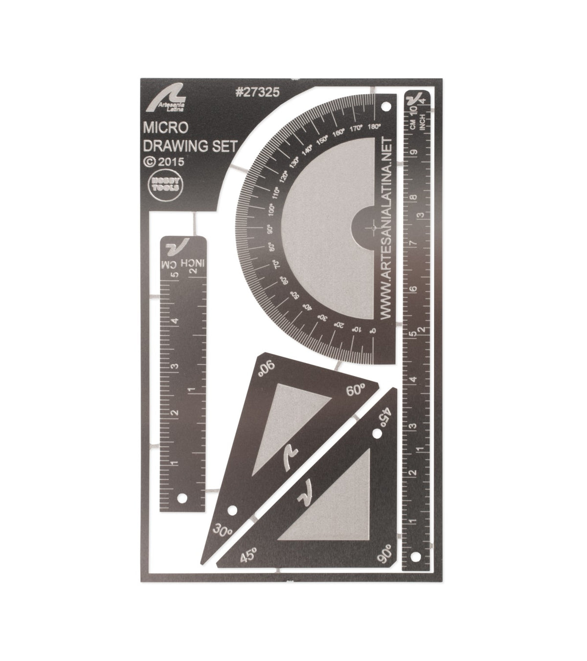 Micro Drawing Set for Modeling: Rulers, Triangles &amp; Protractor