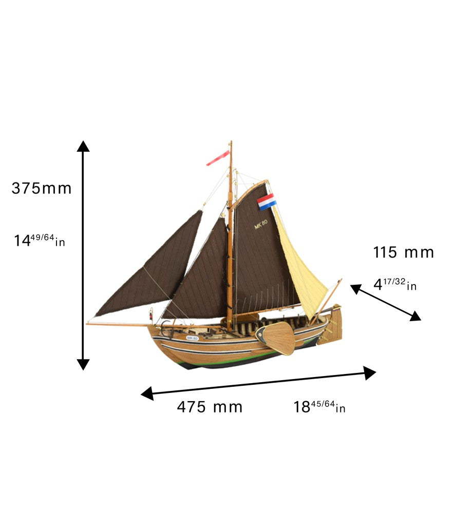 Fishing Boat Botter. 1:35 Wooden Model Ship Kit