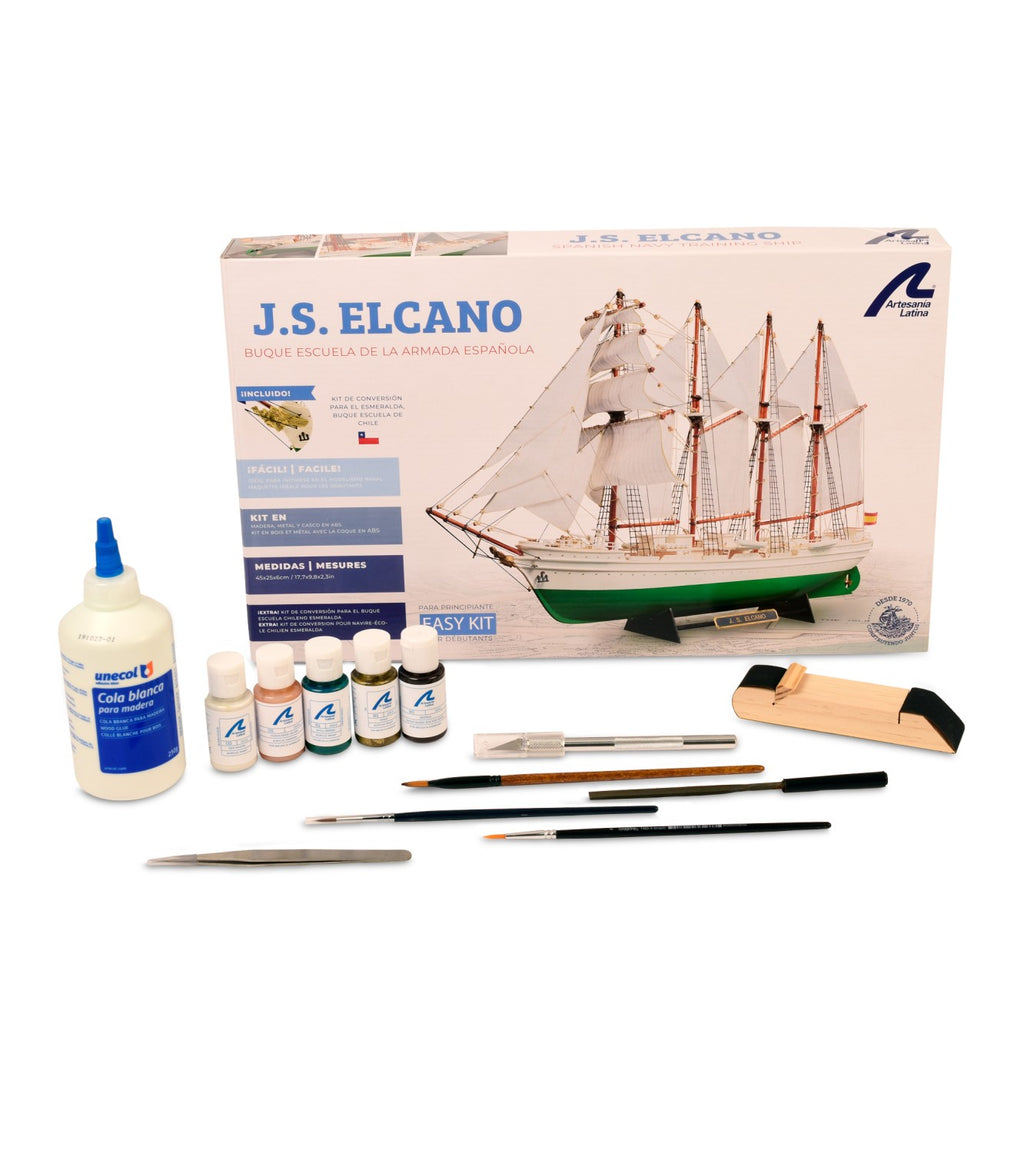 Gift Pack with Ship Model, Paints and Tools: Training Ship J.S. Elcano / Esmeralda