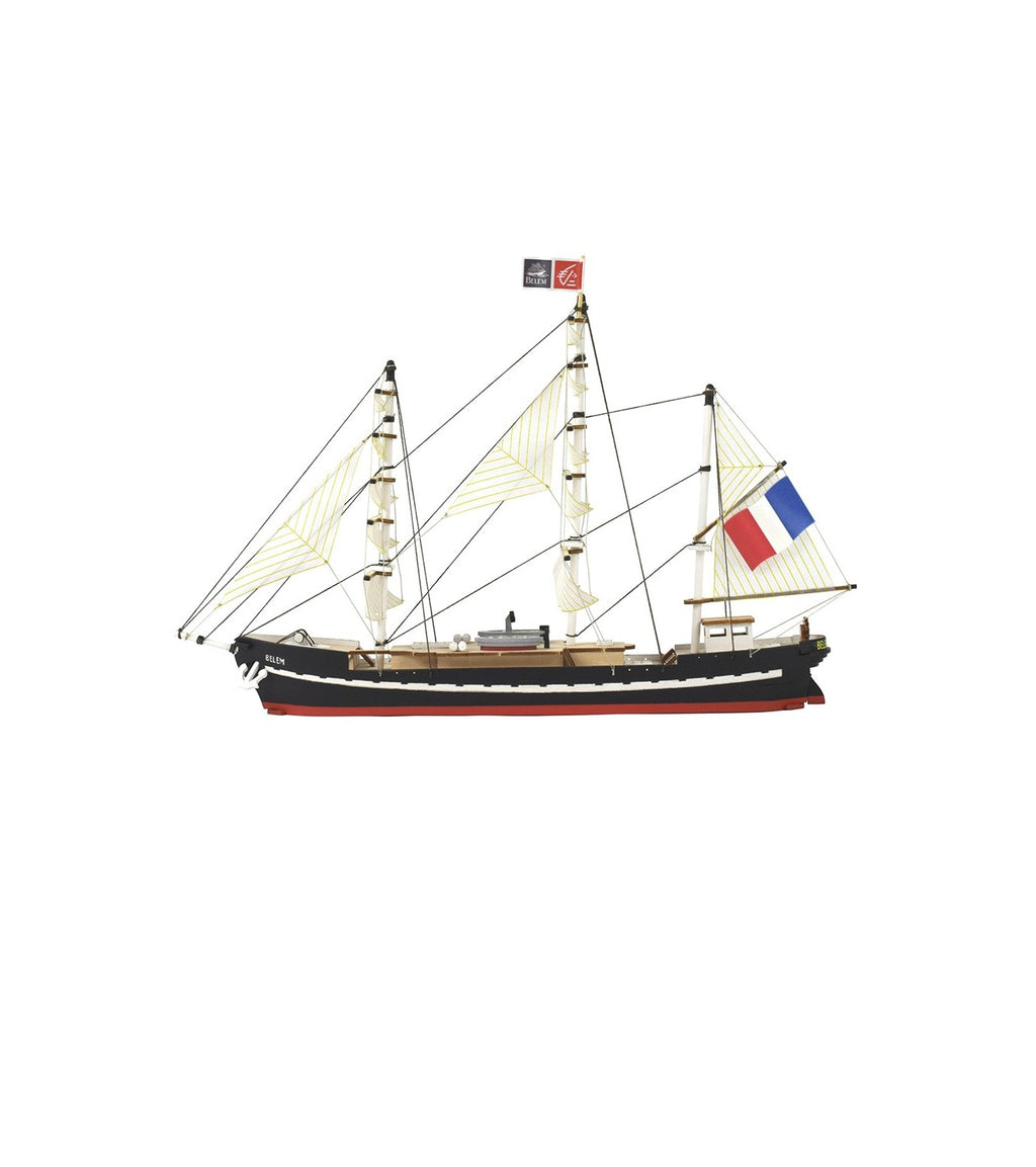 Training Ship Belem Easy Kit. Wooden Model Ship with Paints