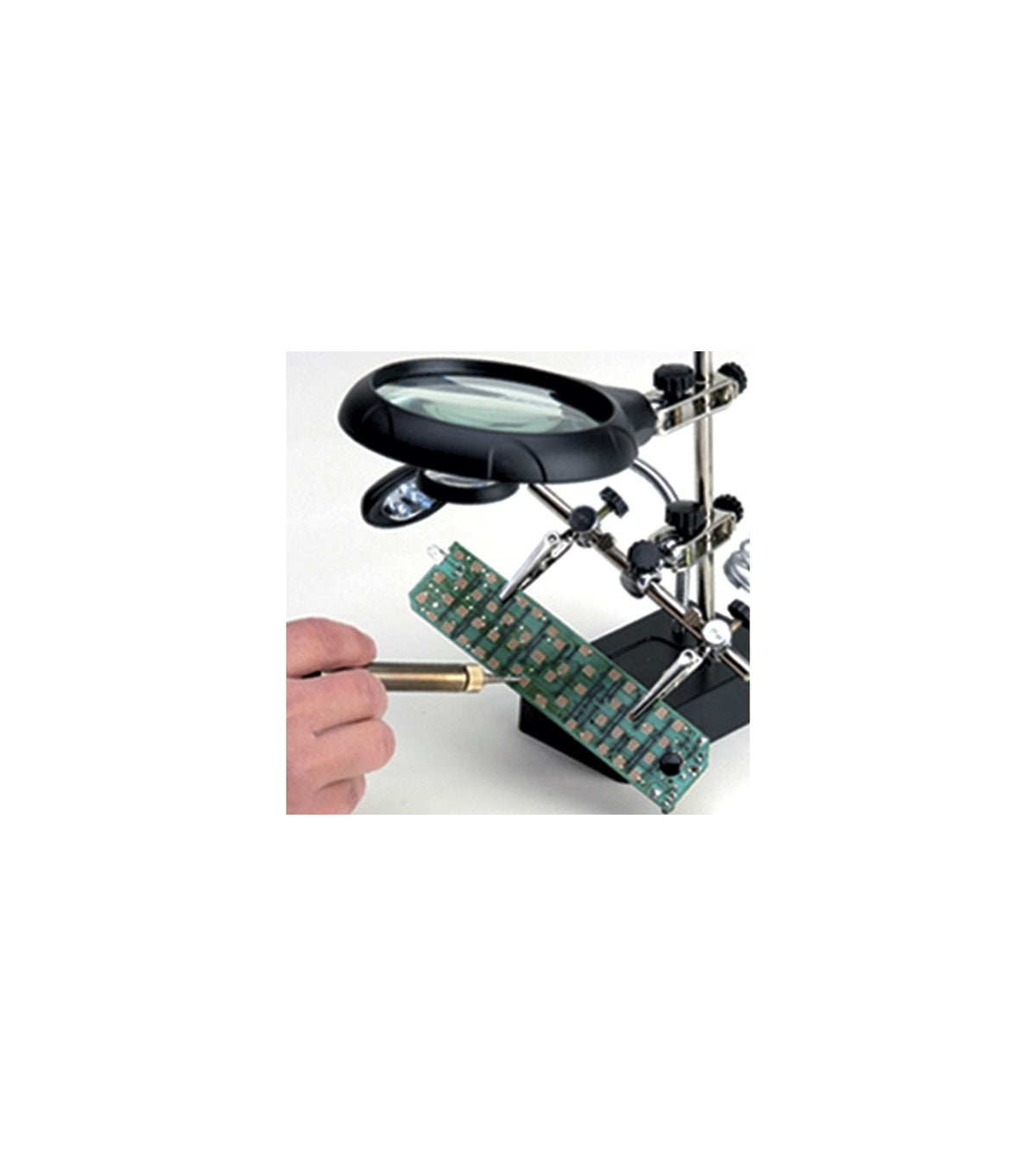 Third Hand with 3 Magnifying Glasses and 5 LED Lights