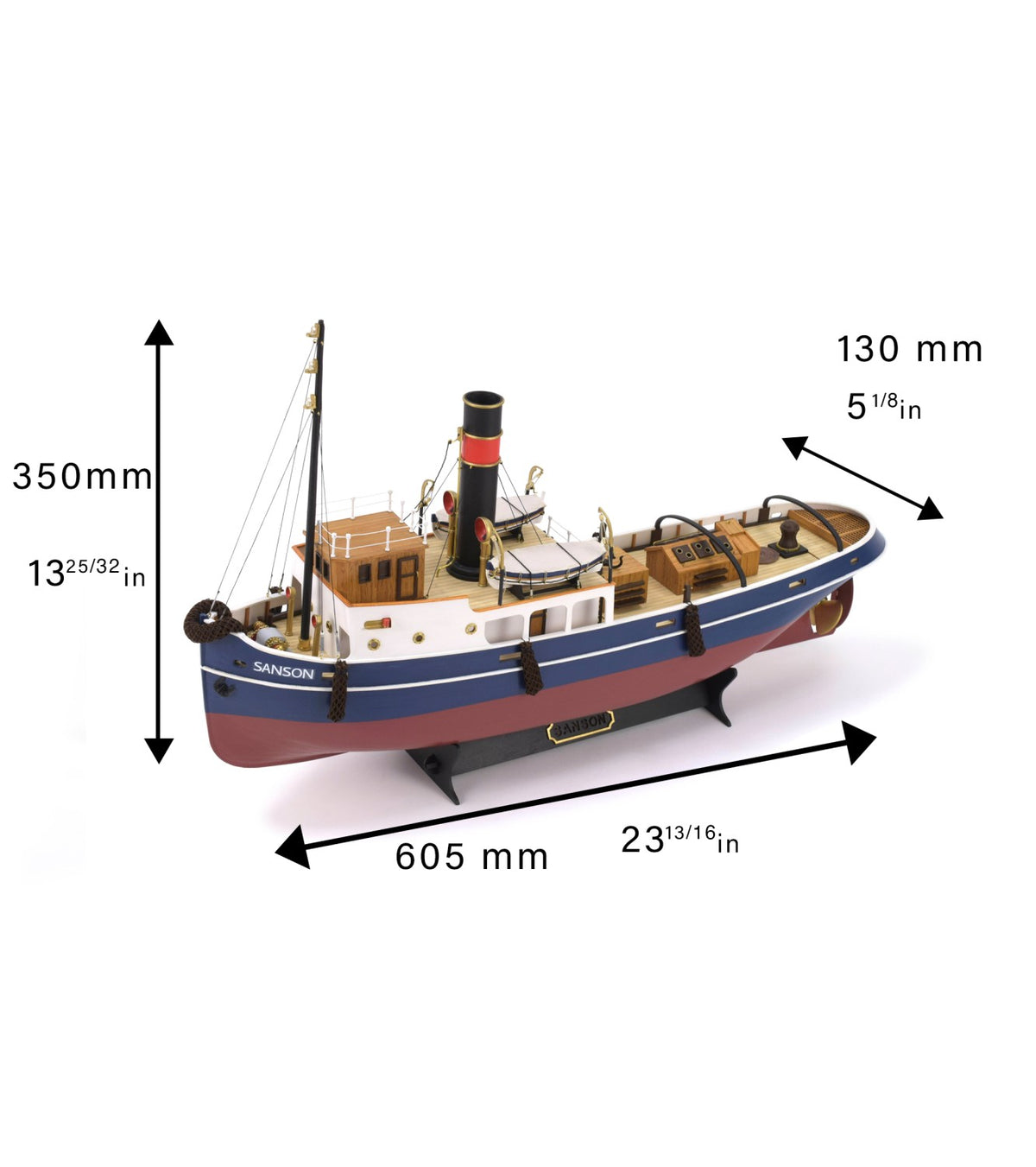 Sanson Tugboat. 1:50 Wooden Model Ship Kit (R/C Compatible)