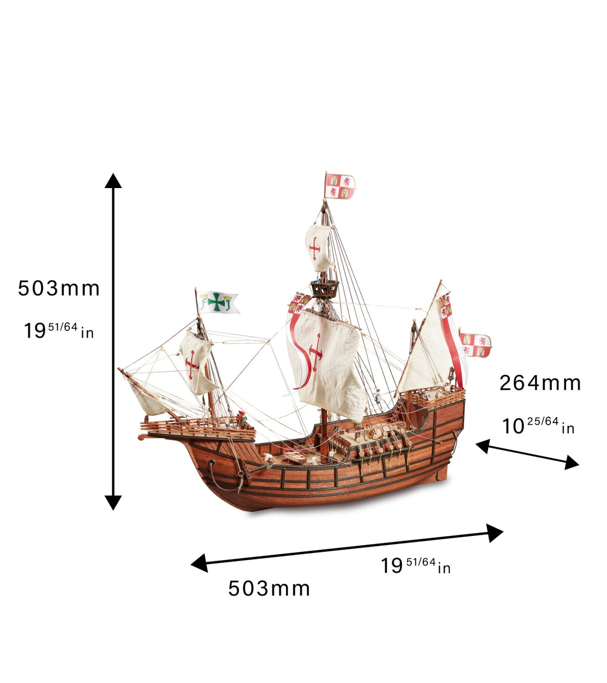 Caravel Santa Maria. 1:65 Wooden Model Ship Kit