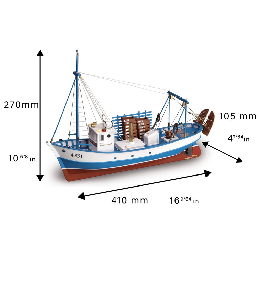 Mare Nostrum. 1:35 Wooden Model Fishing Ship Kit