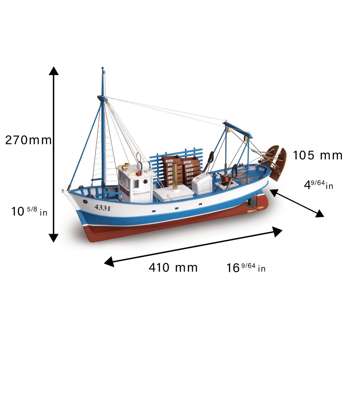 Mare Nostrum. 1:35 Wooden Model Fishing Ship Kit