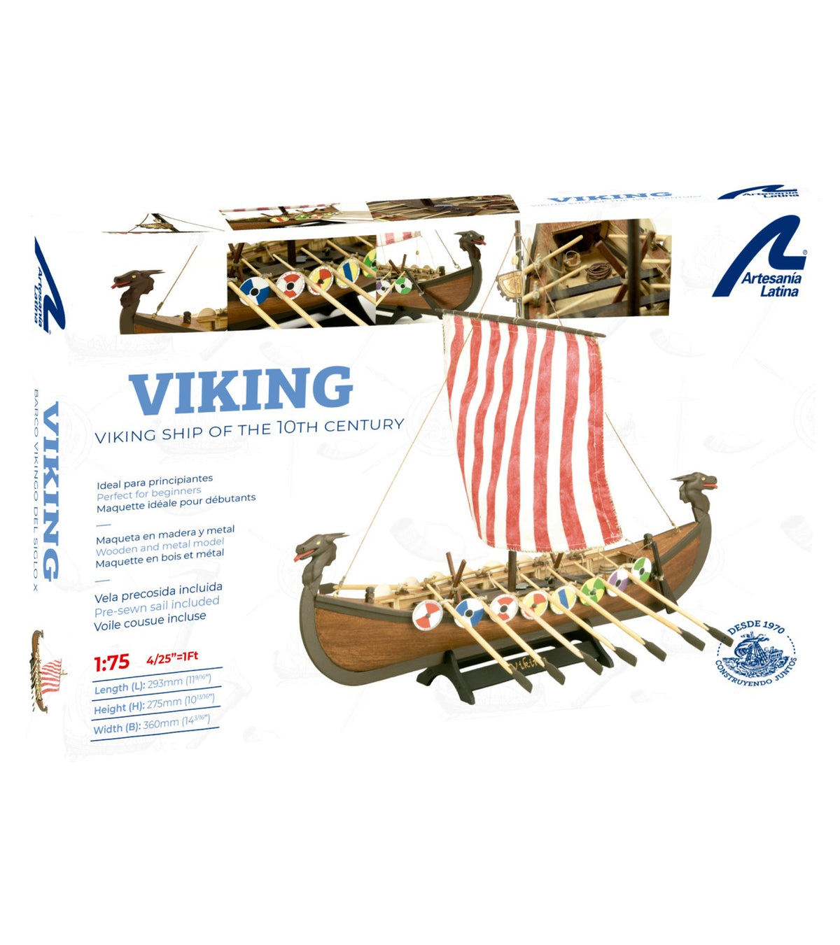 Drakkar Viking. 1:75 Wooden Model Ship Kit
