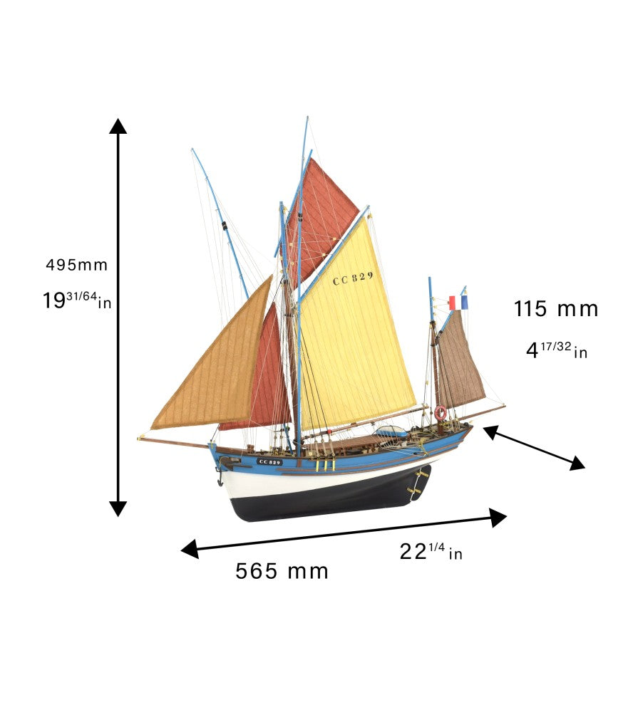 Tuna Boat Marie Jeanne. 1:50 Wooden Fishing Boat Model Kit