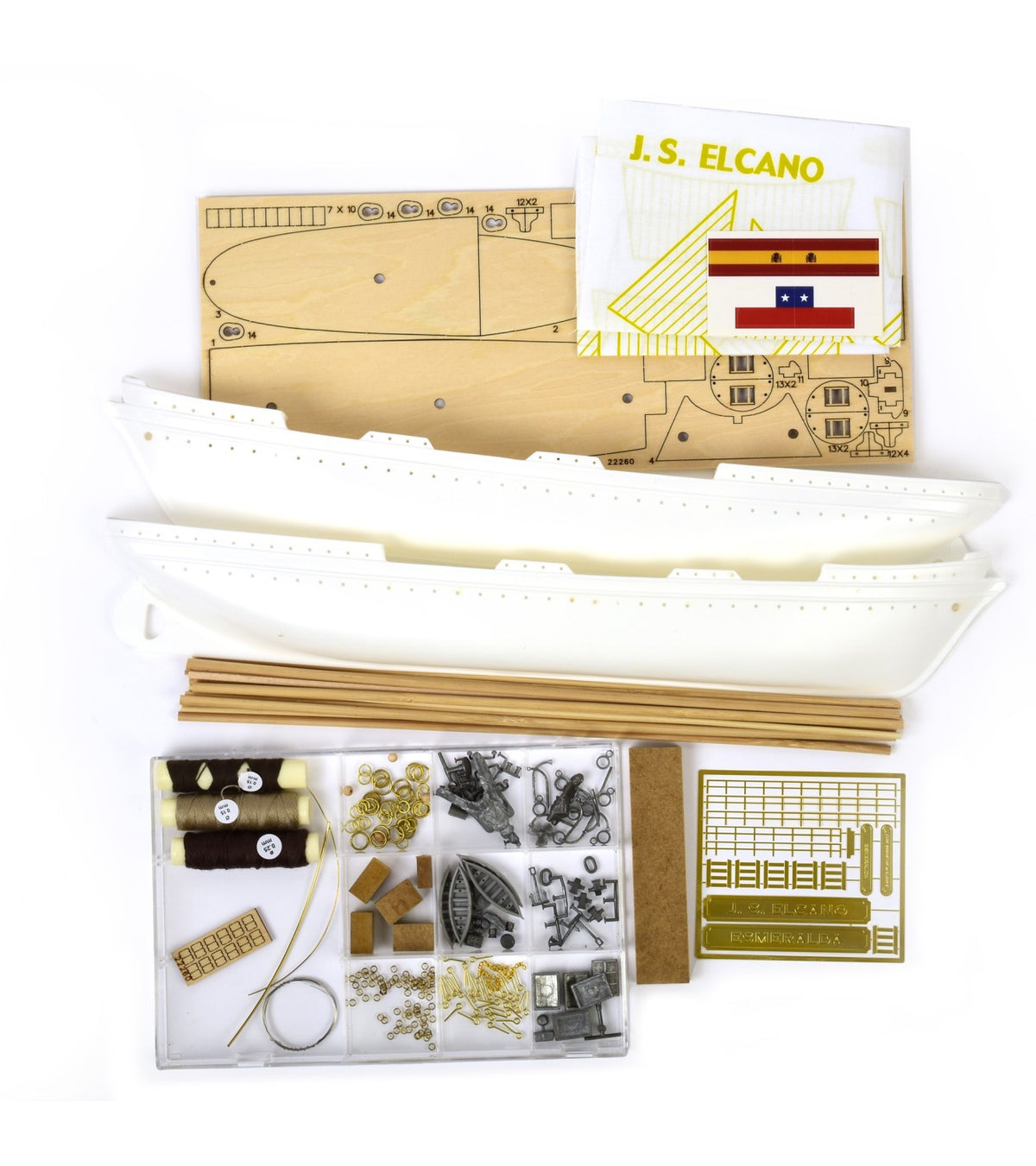 Training Ship Juan Sebasti&aacute;n Elcano &amp; Esmeralda. 1:250 Wooden and Plastic Model Ship Kit