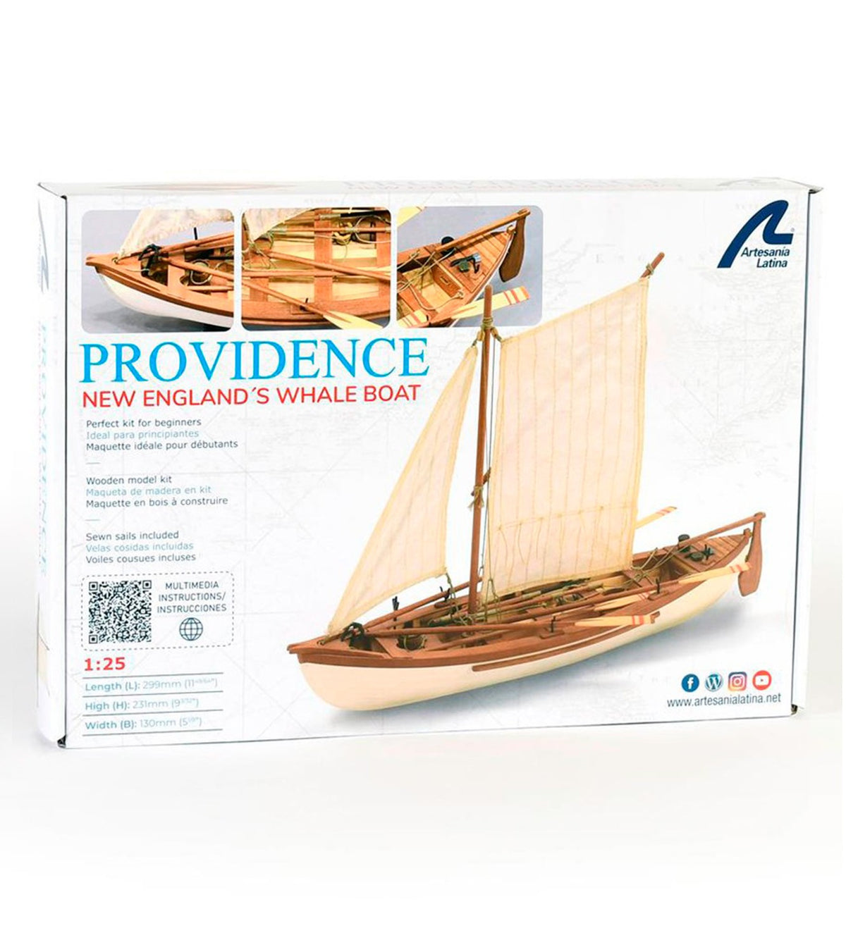 Whaling Ship Providence. 1:25 Wooden Model Fishing Boat Kit