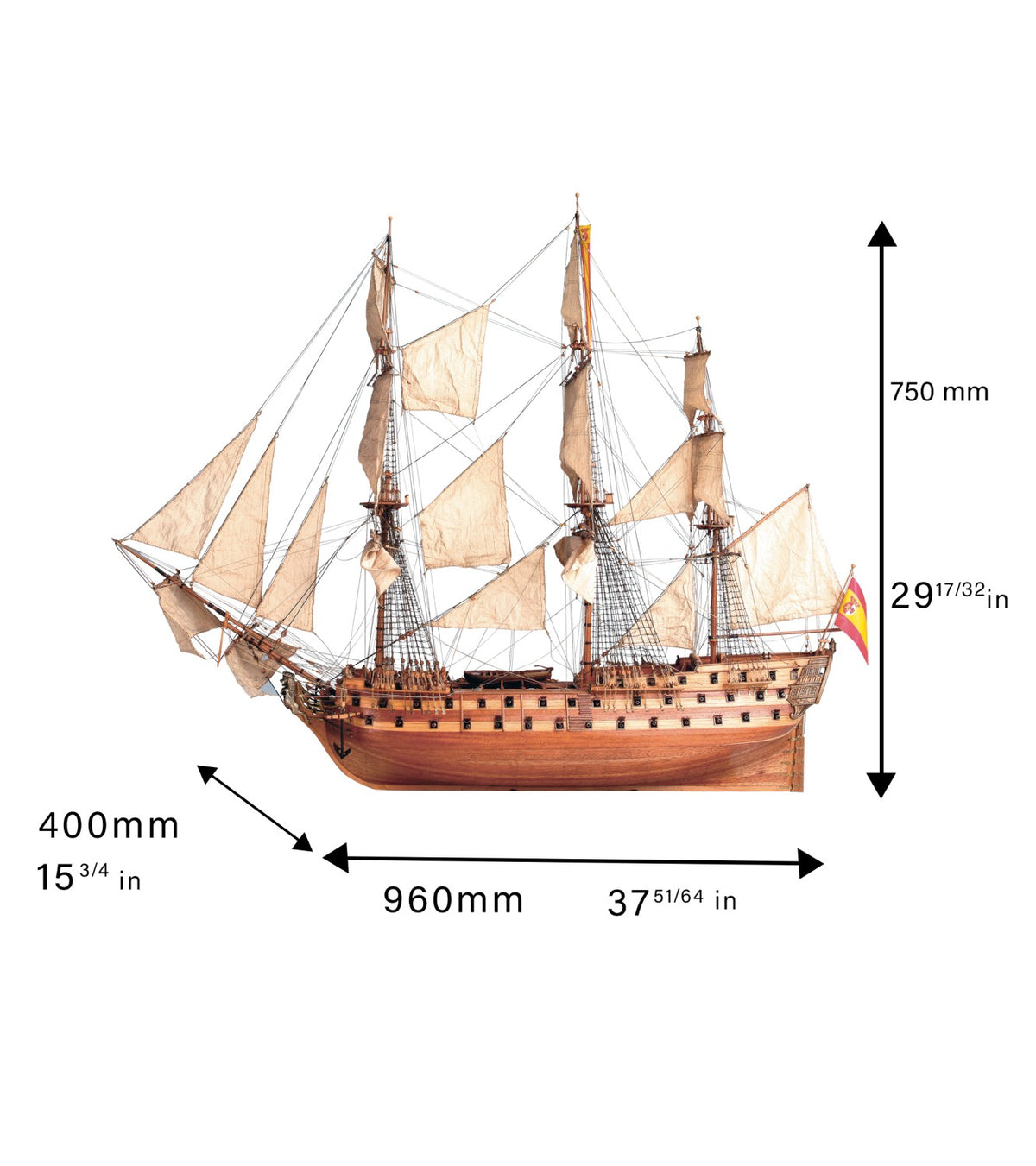 Vessel in Line San Juan Nepomuceno. 1:90 Wooden Model Ship Kit