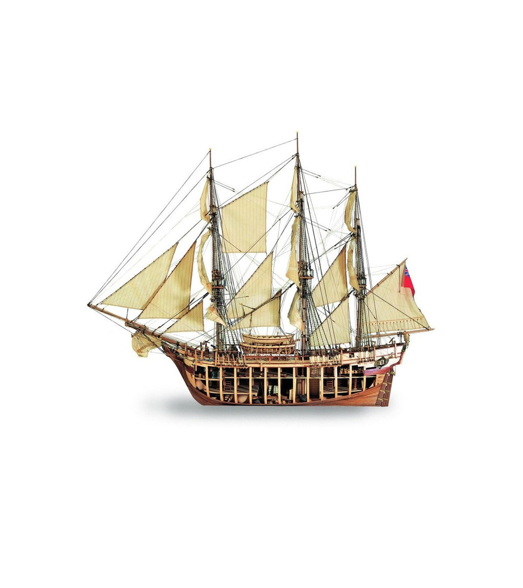 Merchant Vessel HMS Bounty. 1:48 Wooden Model Ship Kit