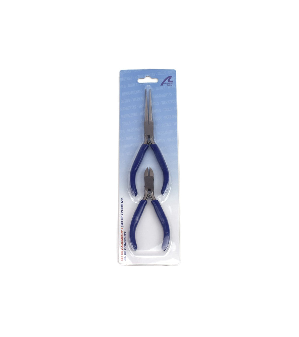 Set of 2 Flat Grip and Cutting Pliers