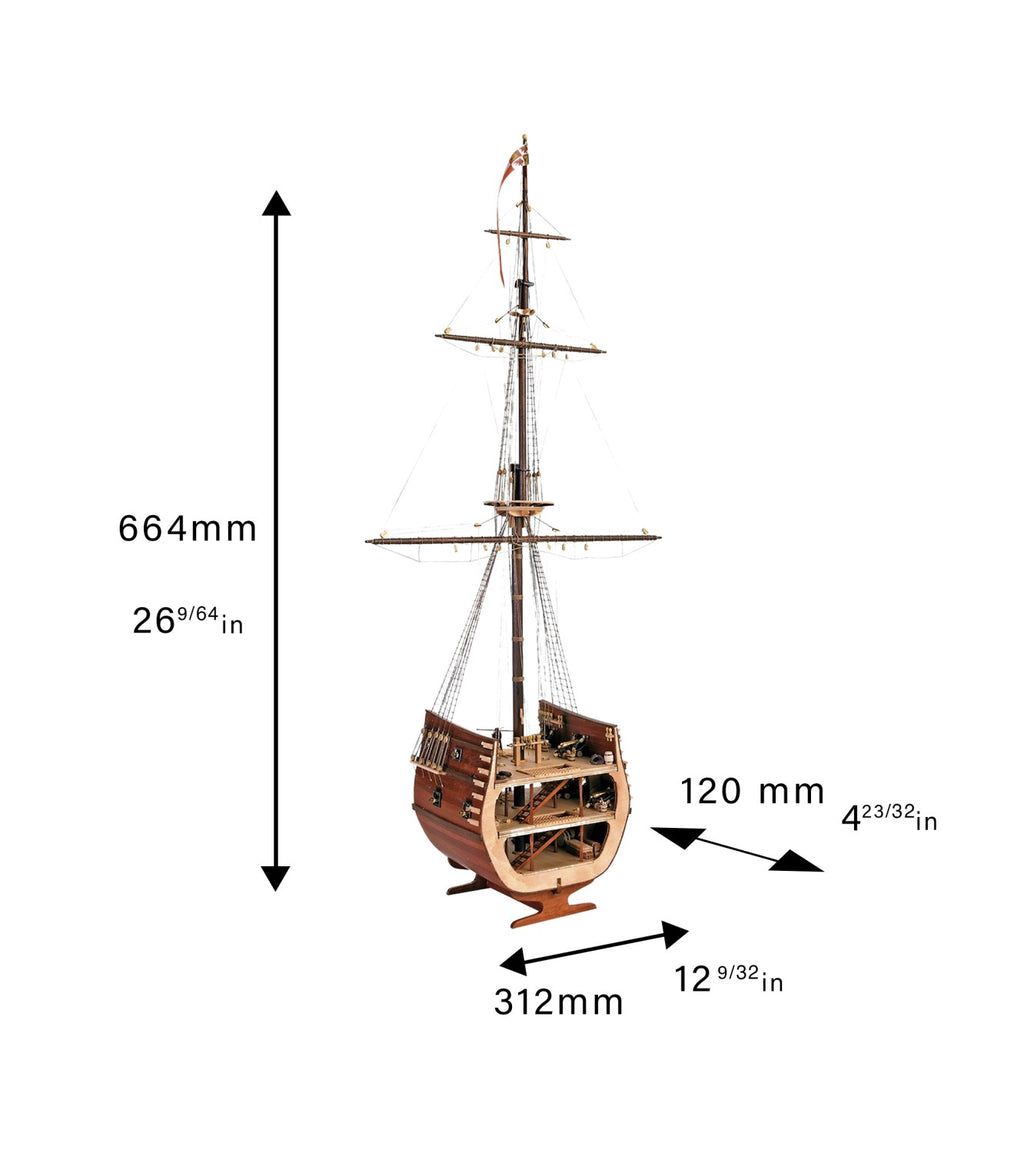 Section of Galleon San Francisco. 1:50 Wooden Model Ship Kit