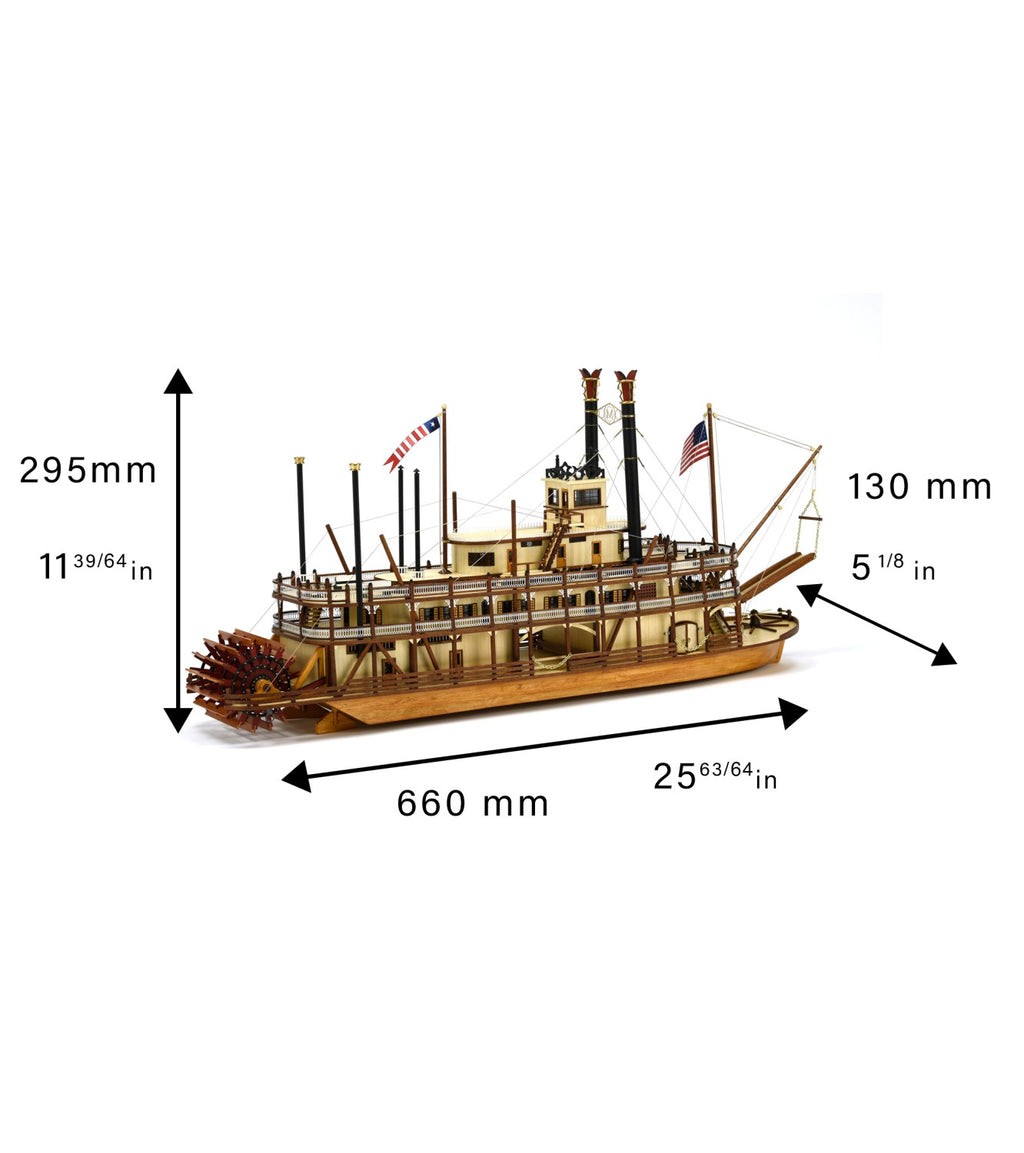 Paddle Steamer King of the Mississippi. 1:80 Wooden Model Kit