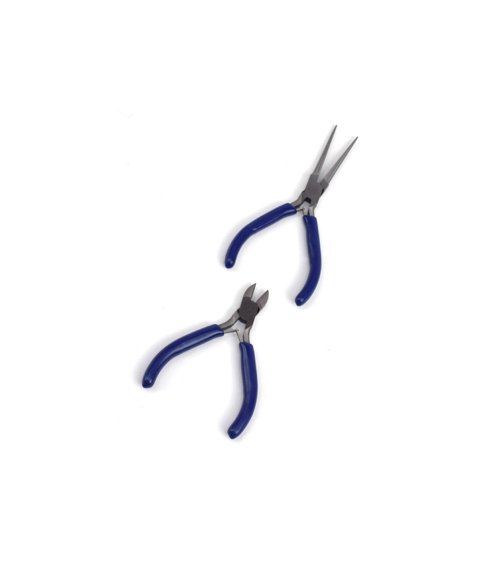 Set of 2 Flat Grip and Cutting Pliers