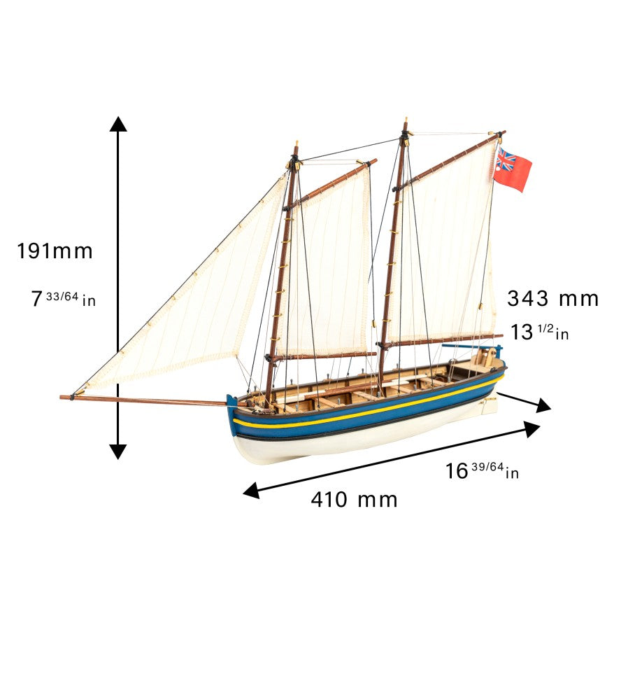 Captain's Longboat HMS Endeavour. 1:50 Wooden Model Ship Kit