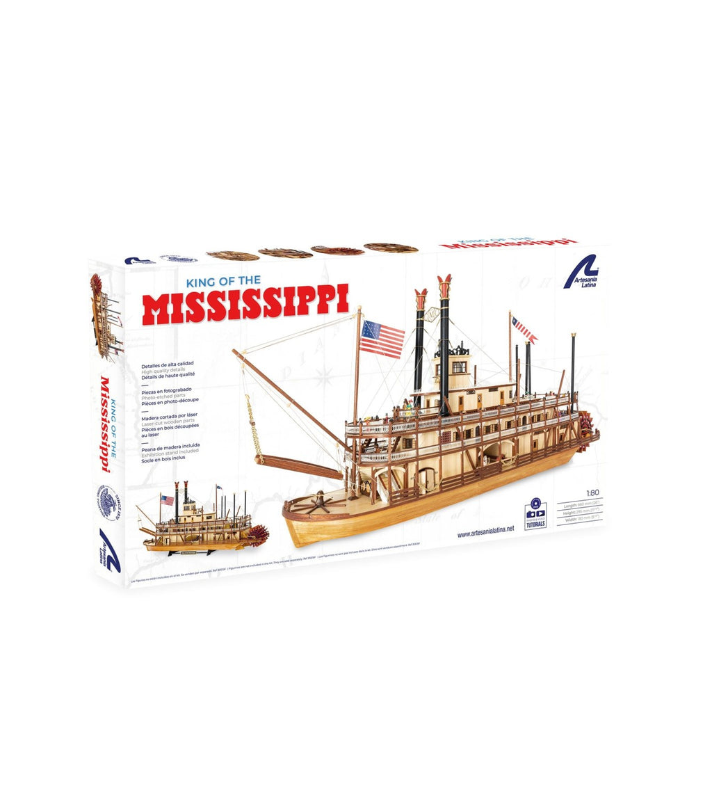 Paddle Steamer King of the Mississippi. 1:80 Wooden Model Kit