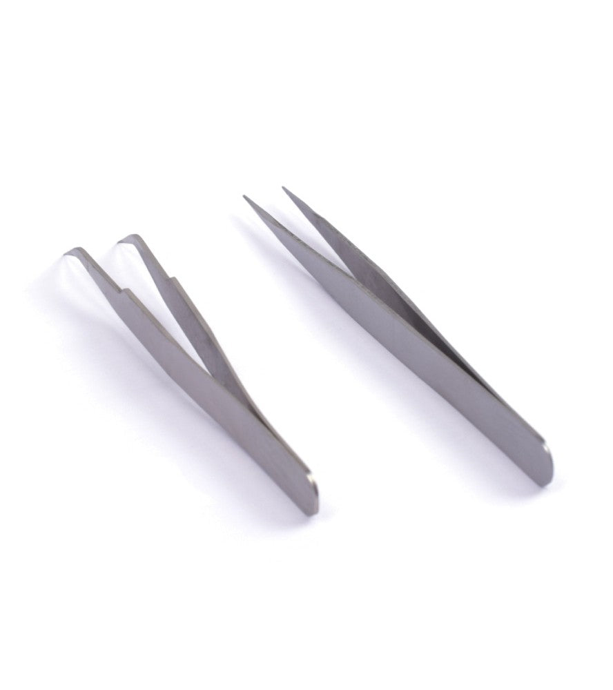 Set of 2 Straight &amp; Curved Fastening Tweezers