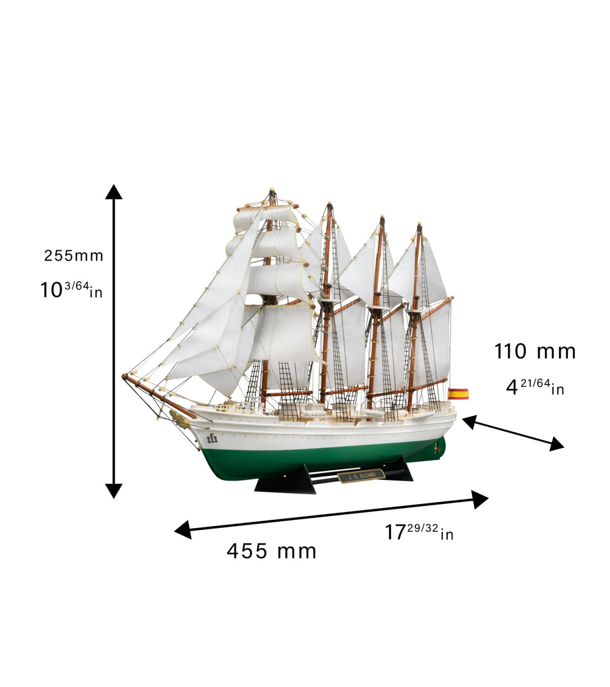 Training Ship Juan Sebasti&aacute;n Elcano &amp; Esmeralda. 1:250 Wooden and Plastic Model Ship Kit