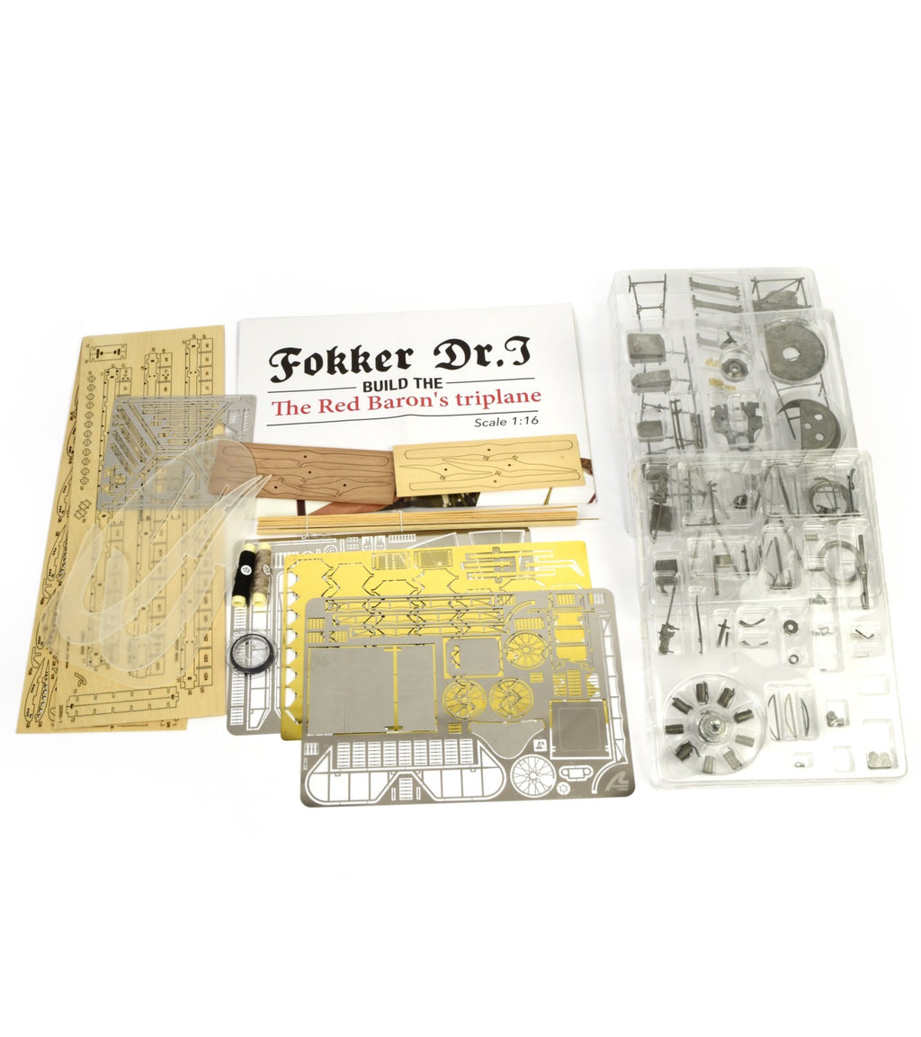 Fighter Fokker Dr I. 1:16 Wooden and Metal Aircraft Model