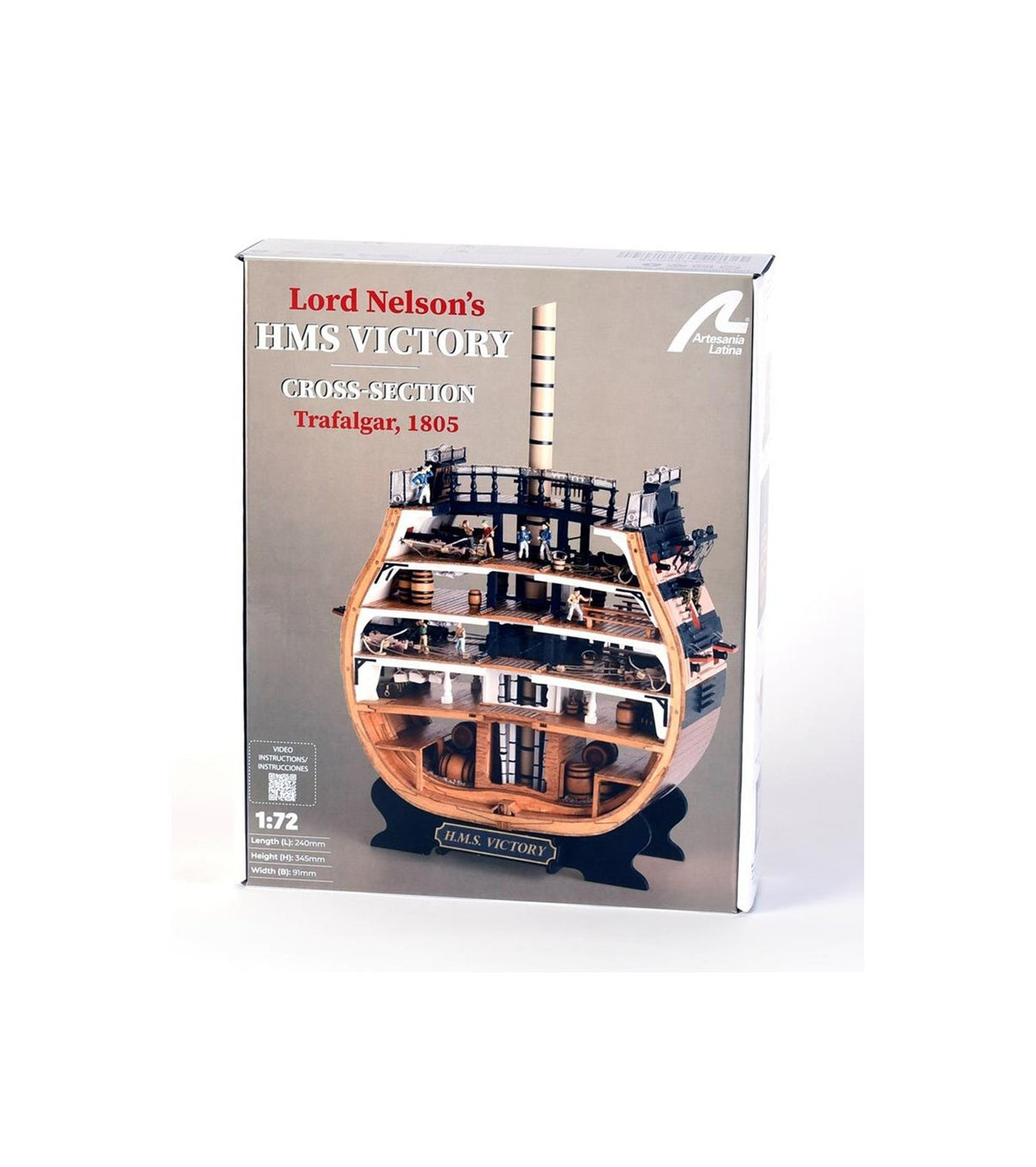 HMS Victory's Cross-Section. 1:72 Wooden Model Ship Kit