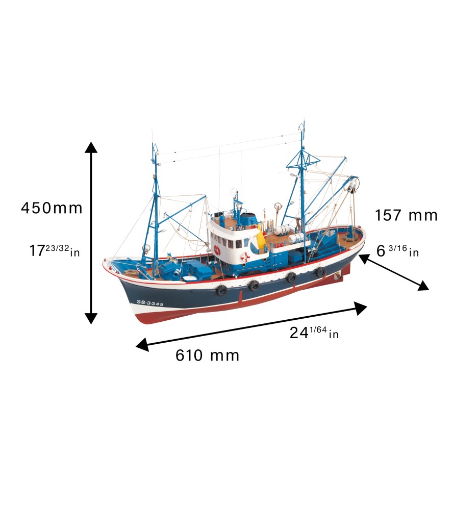 Tuna Boat Marina II. 1:50 Wooden Model Fishing Boat Kit