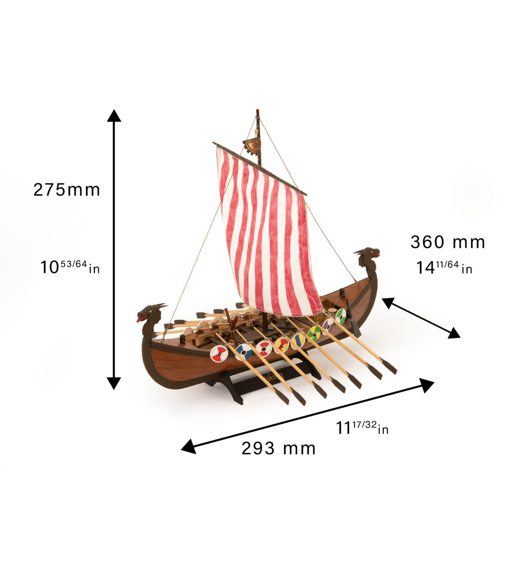Drakkar Viking. 1:75 Wooden Model Ship Kit
