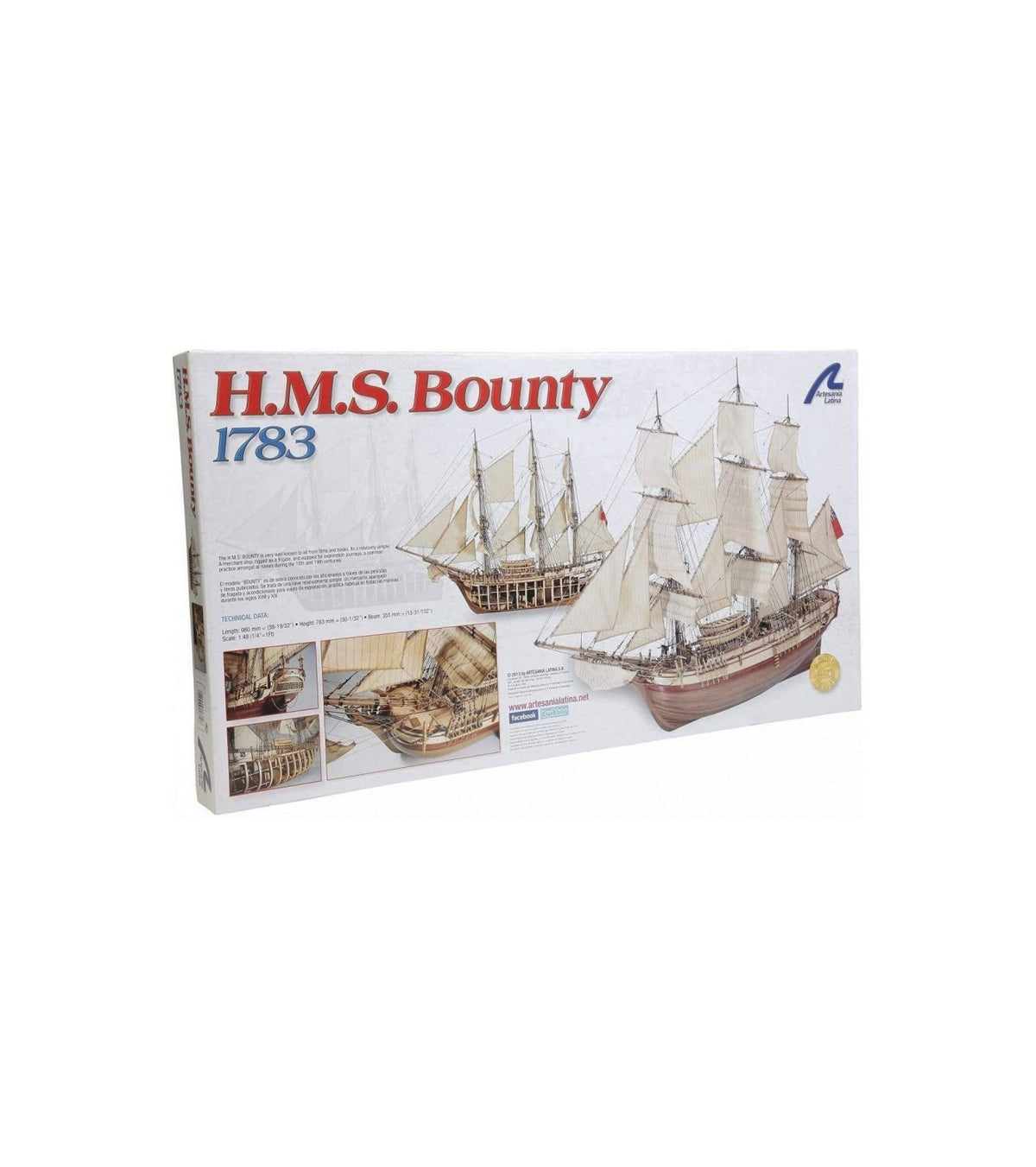 Merchant Vessel HMS Bounty. 1:48 Wooden Model Ship Kit