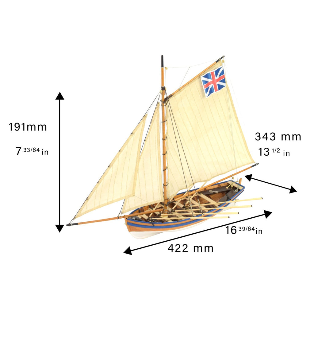 HMS Bounty's Jolly Boat. 1:25 Wooden Model Ship Kit