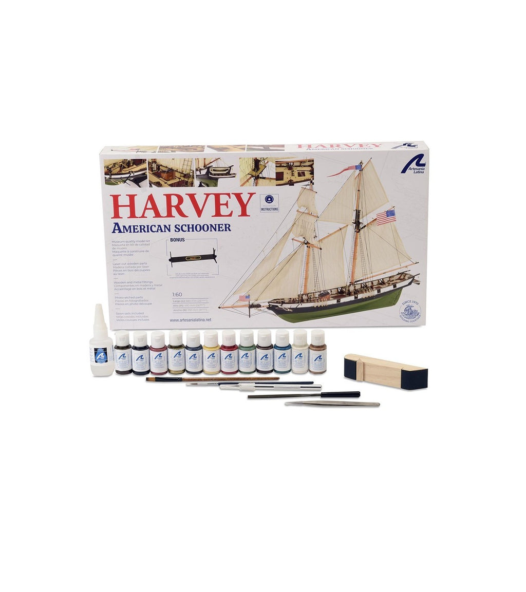 Gift Pack with Model, Paints and Tools: Schooner Harvey