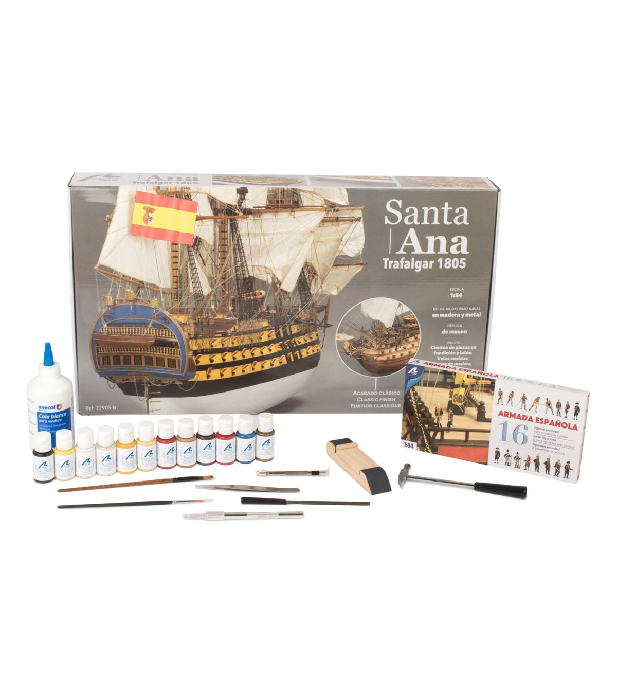 Gift Pack with Ship Model, Paints, Figures and Tools: Santa Ana