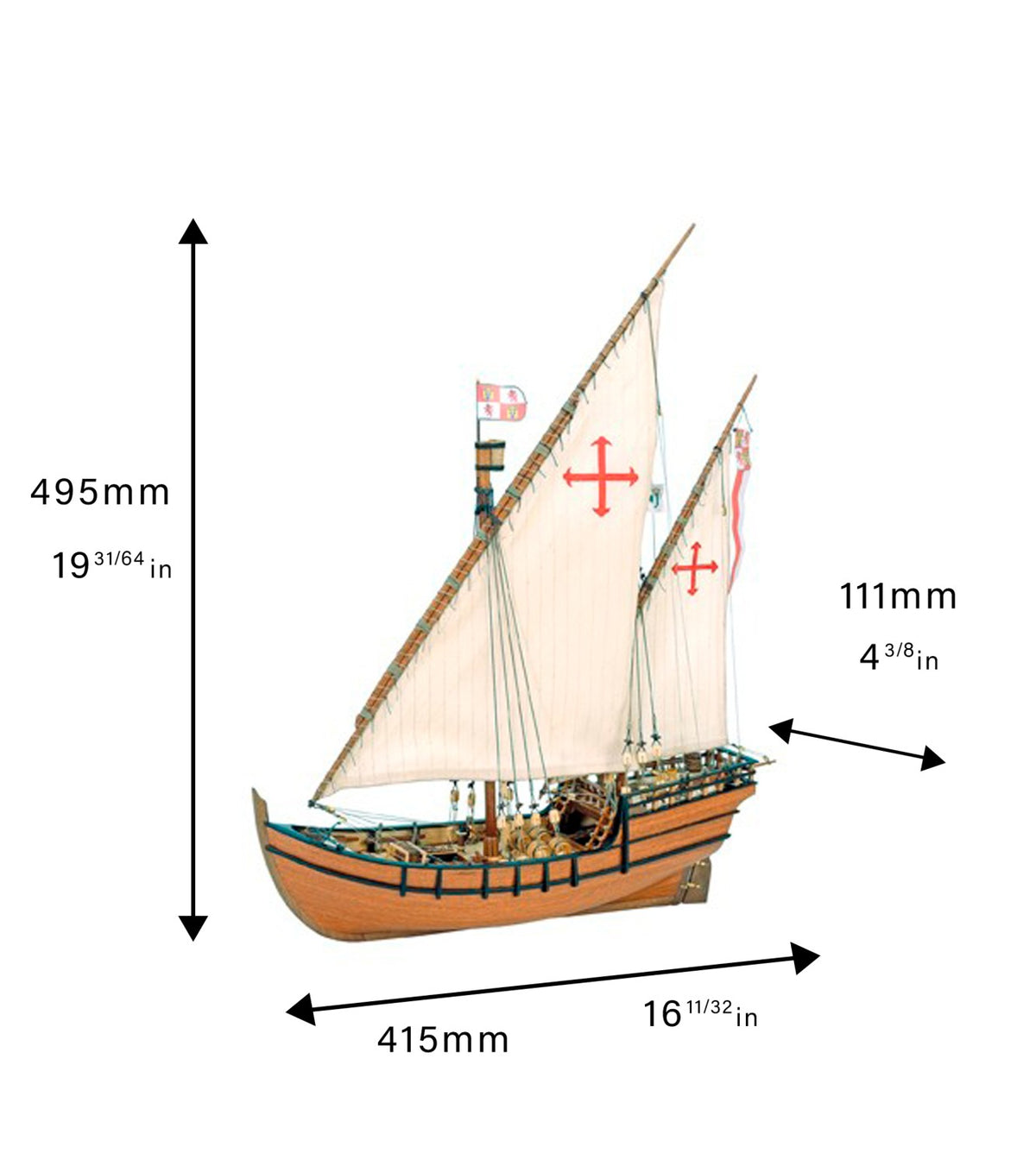 Caravel La Ni&ntilde;a. 1:65 Wooden Model Ship Kit
