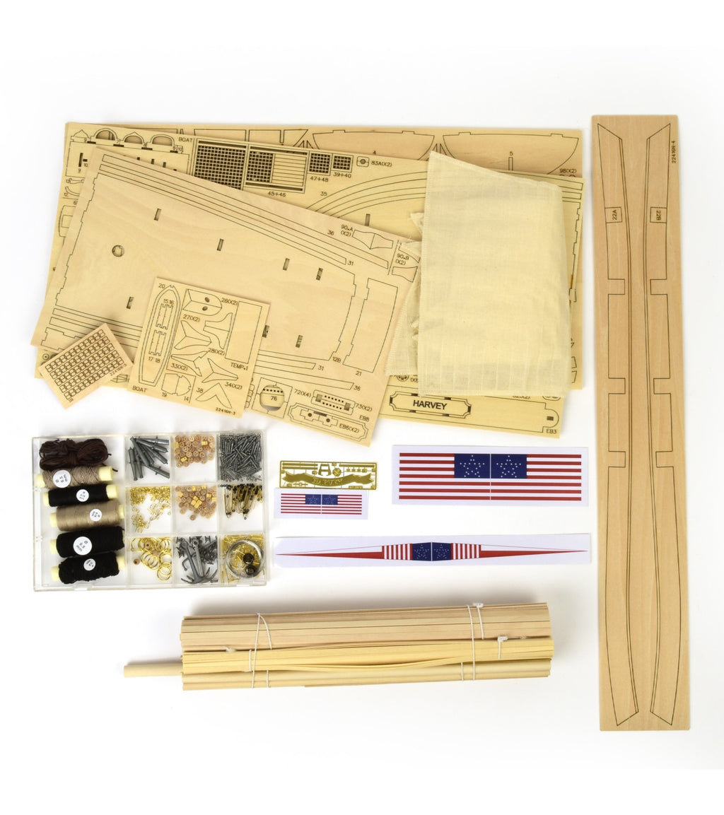 American Schooner Harvey 1:60. Wooden Model Ship Kit